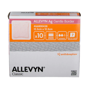Smith & Nephew Allevyn Ag Gentle Border Apósito De Espuma Hidrocelular Con Plata Con Bordes De 12.5 CM X 12.5 CM
