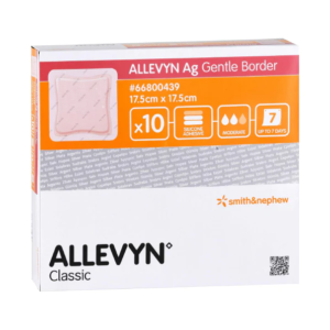 Smith & Nephew Allevyn Ag Gentle Border Apósito De Espuma Hidrocelular Con Plata Con Bordes De 17.5 CM X 17.5 CM