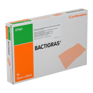 Smith & Nephew Bactigras Gasa Parafinada Con Clorhexidina Estéril De 15 CM X 20 CM